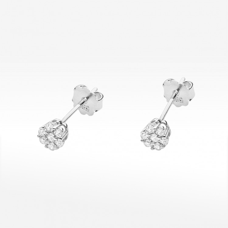 Kolczyki z białego złota z diamentami - próba 585 0,203CT KO-026B