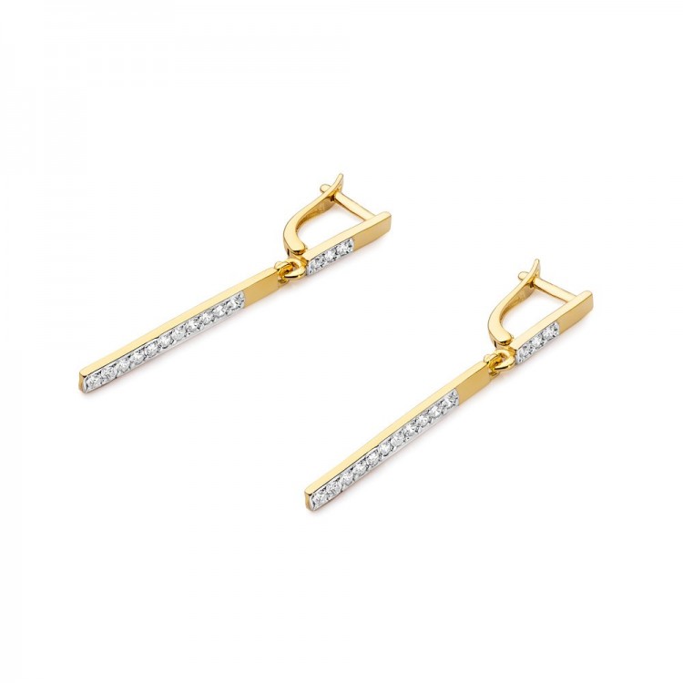 Kolczyki z żółtego złota z diamentami - próba 585 0,56CT KO-027A