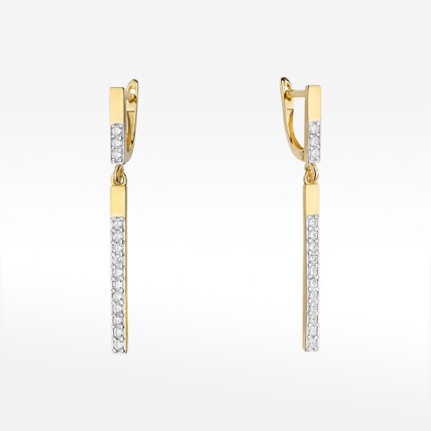 Kolczyki z żółtego złota z diamentami - próba 585 0,56CT KO-027A