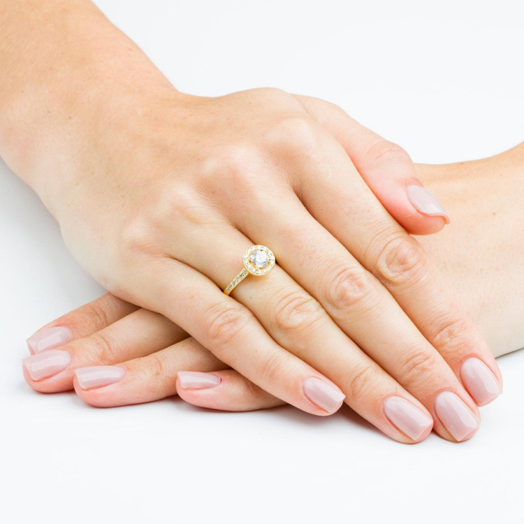 Pierścionek z różowego złota z diamentami  - próba 585 1,08CT PV-290C