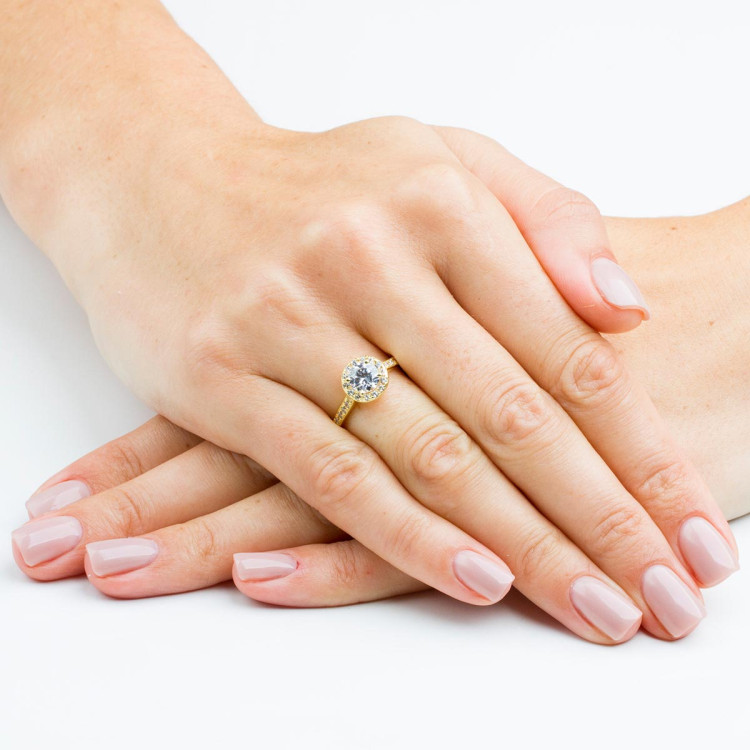 Pierścionek z białego złota z diamentami  - próba 585 1,38CT PV-291B