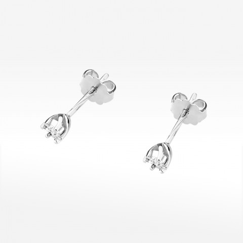 Kolczyki z białego złota z diamentem - próba 585 0,017CT KO-031B