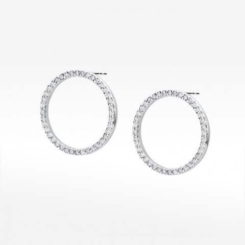 Kolczyki z białego złota z diamentem - próba 585 0,40CT KO-442B 0.40ct