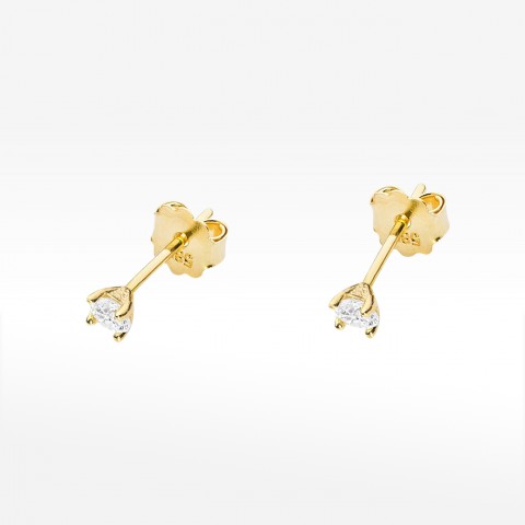 Kolczyki z żółtego złota z diamentem - próba 585 0,08CT KO-066A