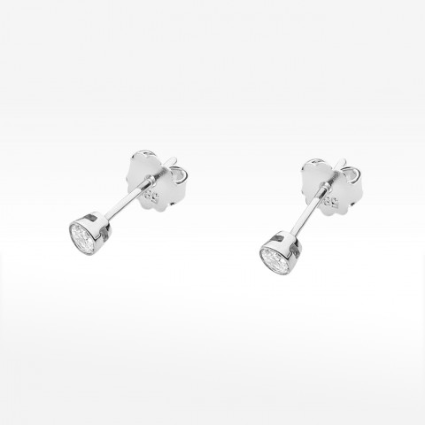 Kolczyki z białego złota z diamentem - próba 585 0,20CT KO-067B