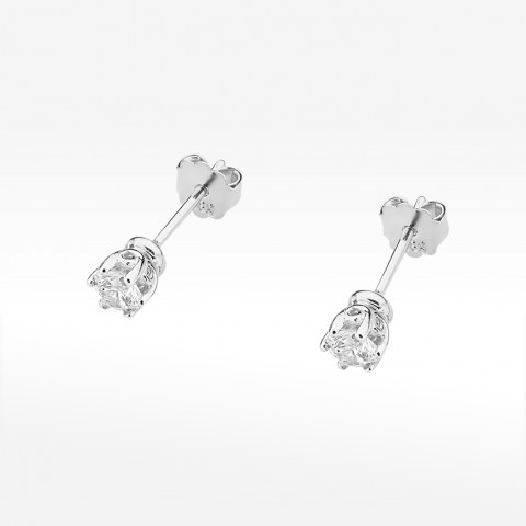 Kolczyki z białego złota z diamentem - próba 585 0,30CT KO-068B