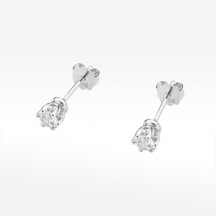 Kolczyki z białego złota z diamentem - próba 585 0,30CT KO-068B