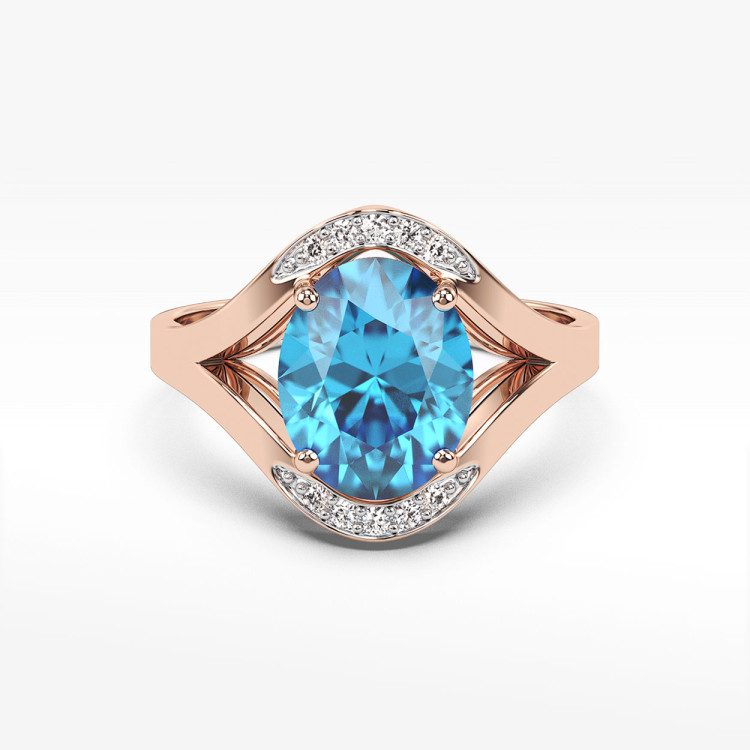 Pierścionek z różowego złota z topazem Swiss - próba 585 3,04CT PV-046CT