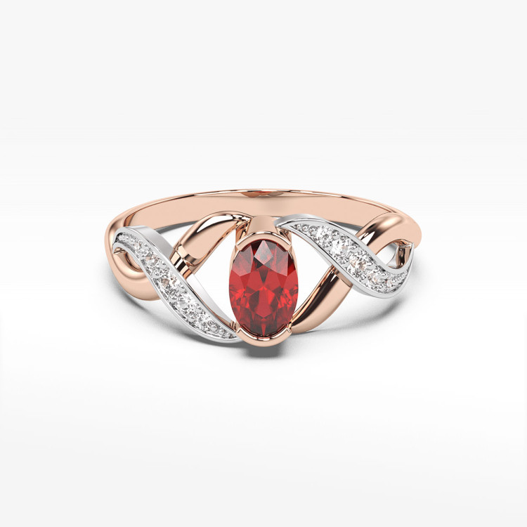 Pierścionek z różowego złota z rubinem - próba 585 0,65CT PV-079CR