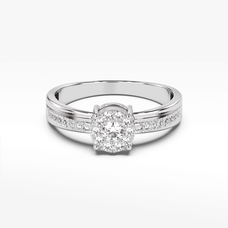 Pierścionek z białego złota z diamentami  - próba 585 0,26CT PV-099B
