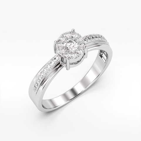 Pierścionek z białego złota z diamentami  - próba 585 0,26CT PV-099B