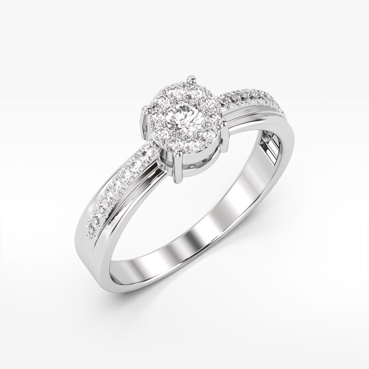 Pierścionek z białego złota z diamentami  - próba 585 0,26CT PV-099B