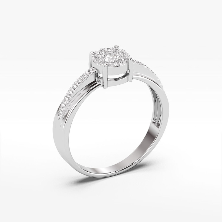 Pierścionek z białego złota z diamentami  - próba 585 0,26CT PV-099B