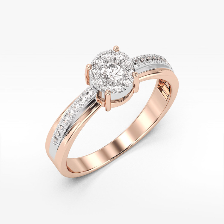 Pierścionek z różowego złota z diamentami  - próba 585 0,26CT PV-099C