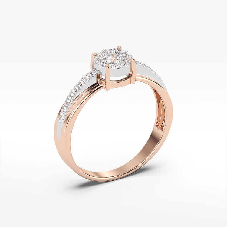 Pierścionek z różowego złota z diamentami  - próba 585 0,26CT PV-099C