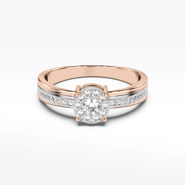 Pierścionek z różowego złota z diamentami  - próba 585 0,26CT PV-099C