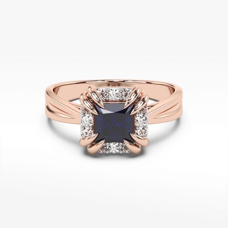 Pierścionek z różowego złota z szafirem - próba 585 0,76CT PV-103CS