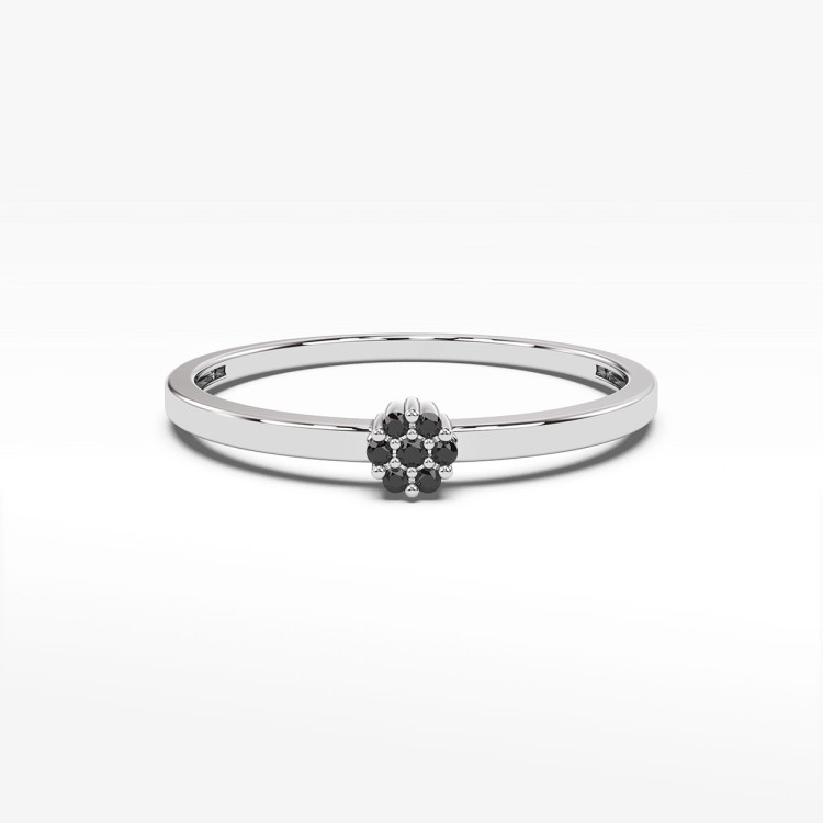 Pierścionek z białego złota z czarnymi diamentami  - próba 585 0,035CT PV-143BCZ