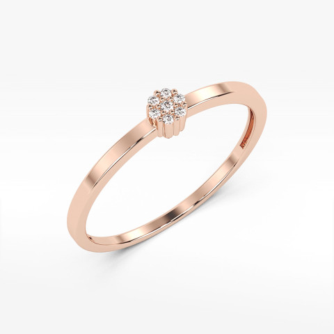 Pierścionek z różowego złota z diamentami - próba 585 0,04CT PV-143C