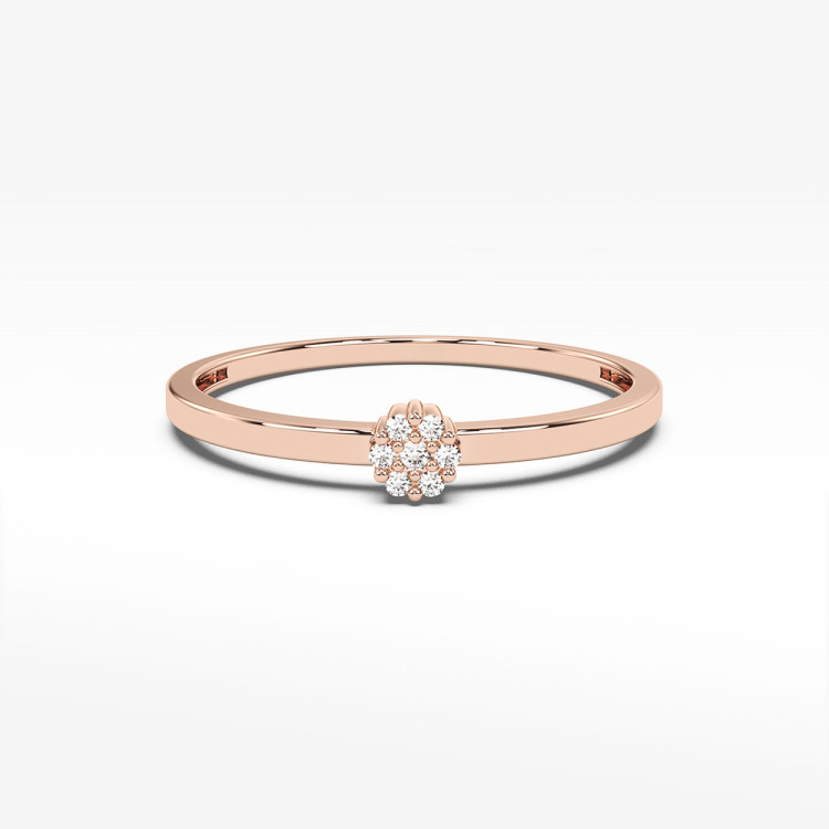 Pierścionek z różowego złota z diamentami - próba 585 0,04CT PV-143C