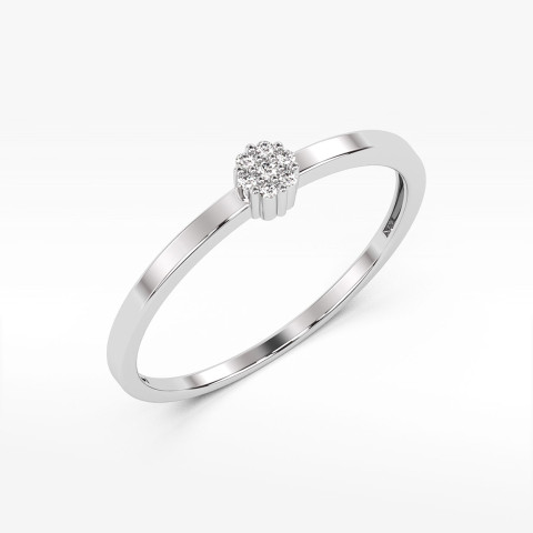 Pierścionek z białego złota z diamentami - próba 585 0,04CT PV-143B