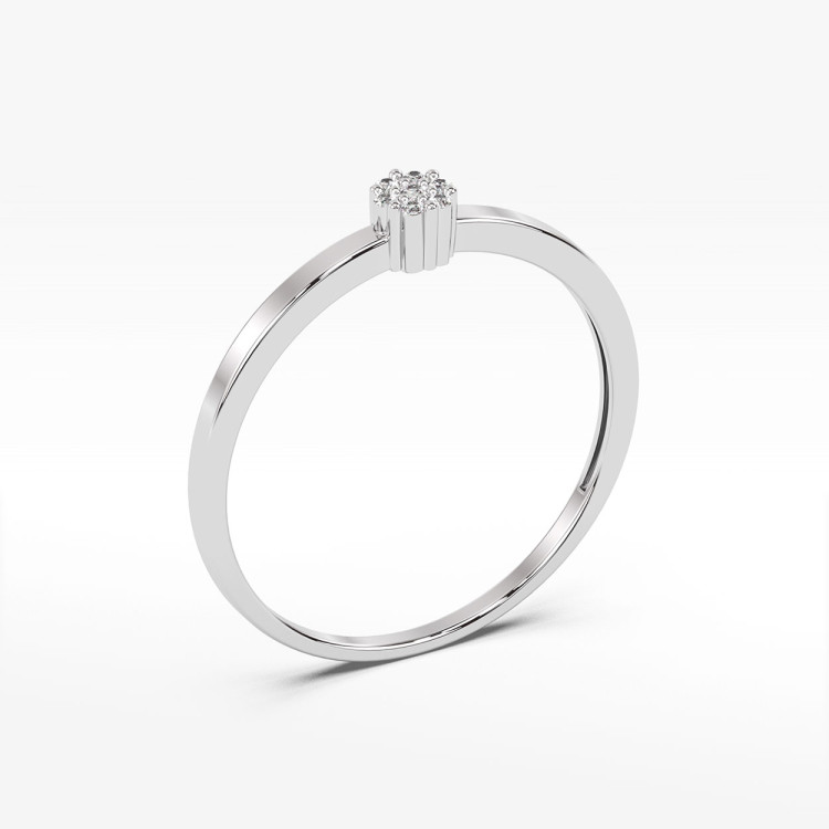 Pierścionek z białego złota z diamentami - próba 585 0,04CT PV-143B