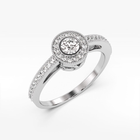 Pierścionek z białego złota z diamentami  - próba 585 0,38CT PV-247B