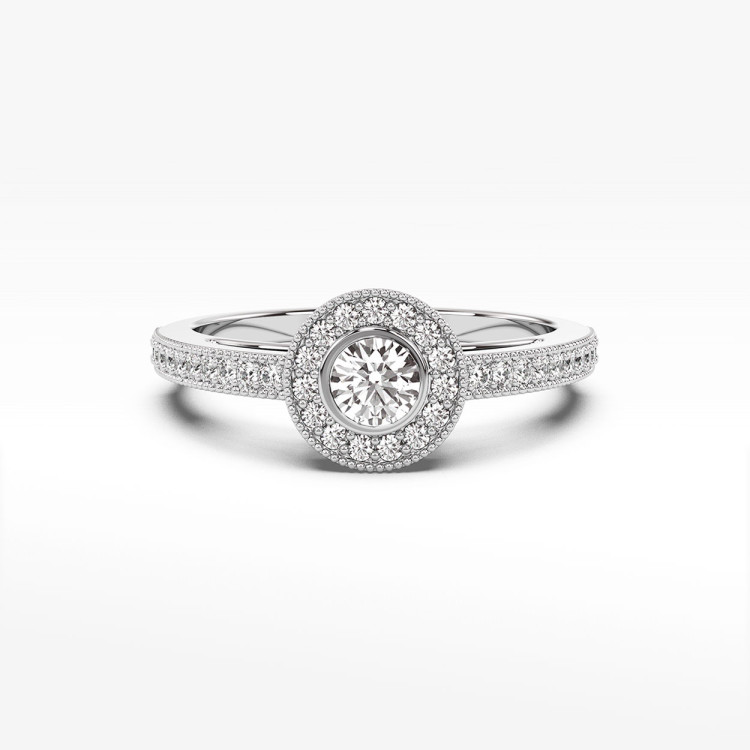 Pierścionek z białego złota z diamentami  - próba 585 0,38CT PV-247B