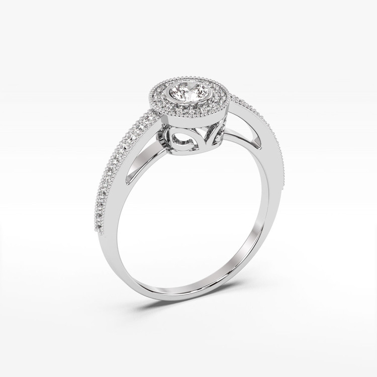 Pierścionek z białego złota z diamentami  - próba 585 0,38CT PV-247B