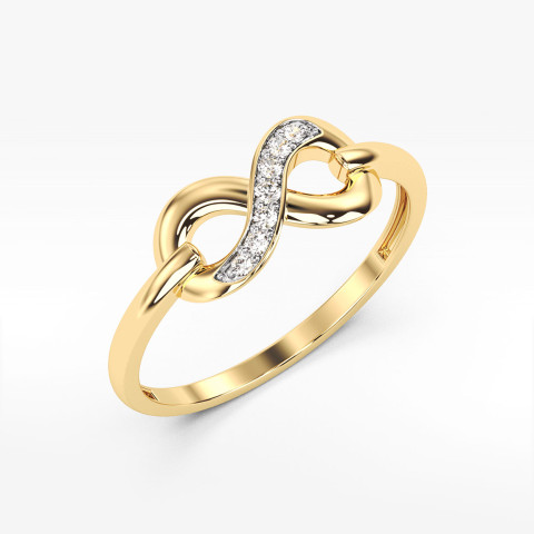 Pierścionek z żółtego złota z diamentami  - próba 585 0,04CT PV-248A