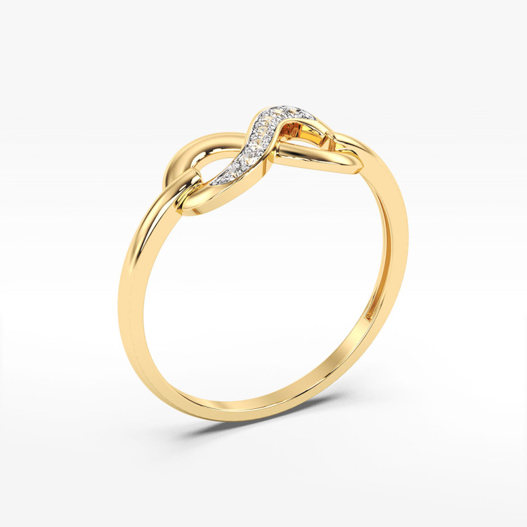 Pierścionek z żółtego złota z diamentami  - próba 585 0,04CT PV-248A