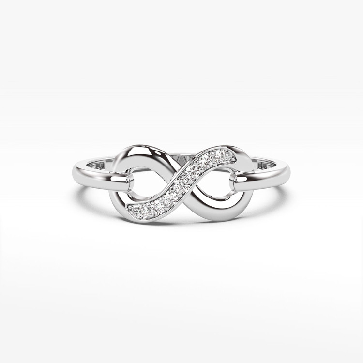 Pierścionek z białego złota z diamentami  - próba 585 0,04CT PV-248B
