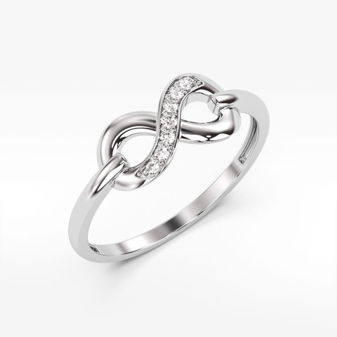 Pierścionek z białego złota z diamentami  - próba 585 0,04CT PV-248B