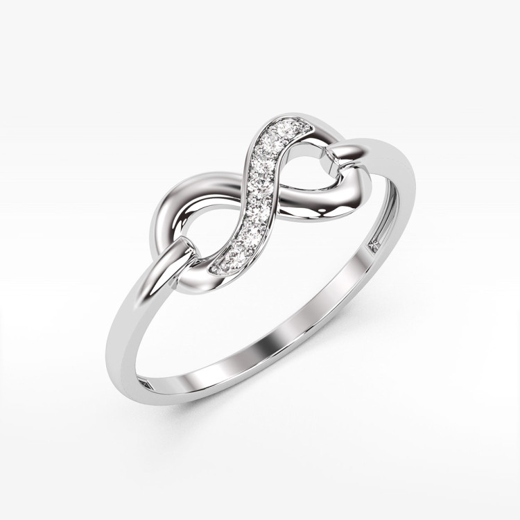 Pierścionek z białego złota z diamentami  - próba 585 0,04CT PV-248B