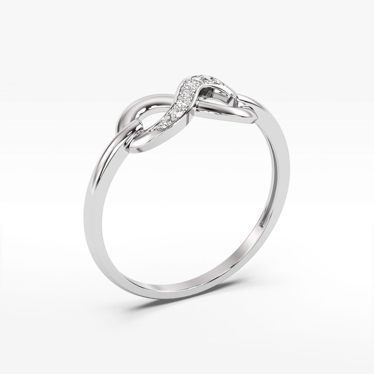 Pierścionek z białego złota z diamentami  - próba 585 0,04CT PV-248B