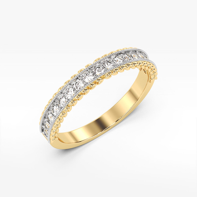 Pierścionek z żółtego złota z diamentami  - próba 585 0,25CT PV-255A