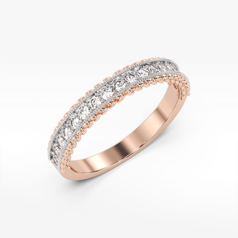 Pierścionek z różowego złota z diamentami  - próba 585 0,25CT PV-255C