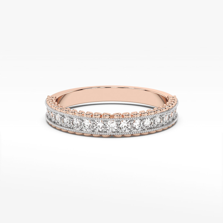 Pierścionek z różowego złota z diamentami  - próba 585 0,25CT PV-255C