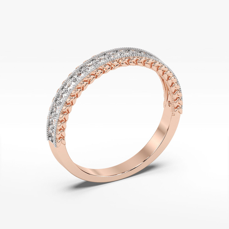 Pierścionek z różowego złota z diamentami  - próba 585 0,25CT PV-255C