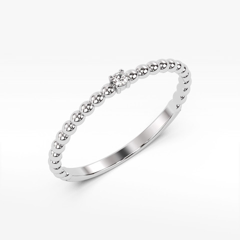 Pierścionek z białego złota z diamentem - próba 585 0,02CT PV-256B