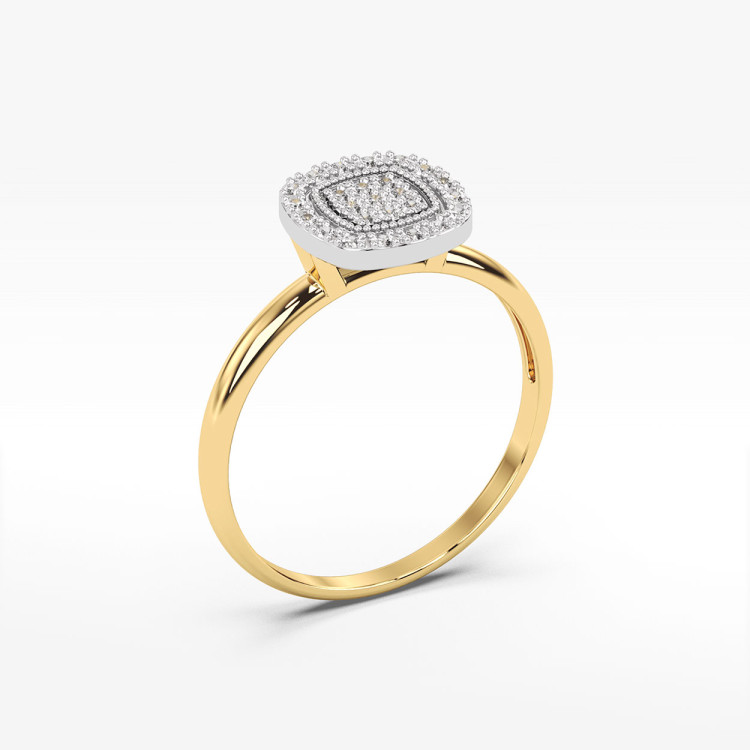 Pierścionek z żółtego złota z diamentami  - próba 585 0,13CT PV-295A