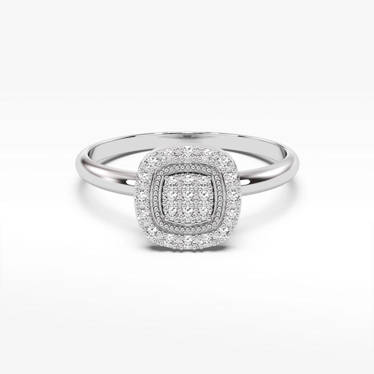 Pierścionek z białego złota z diamentami - próba 585 0,13CT PV-295B