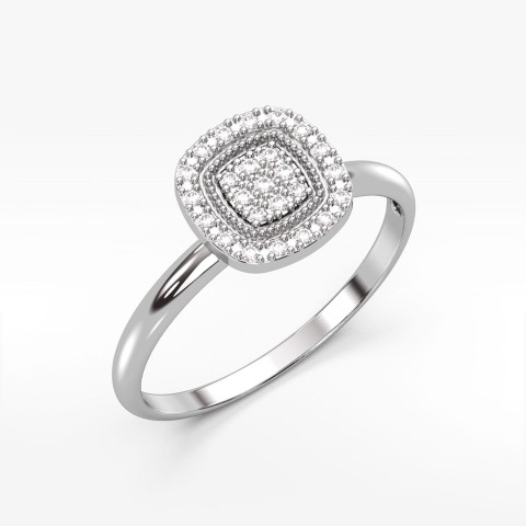 Pierścionek z białego złota z diamentami - próba 585 0,13CT PV-295B