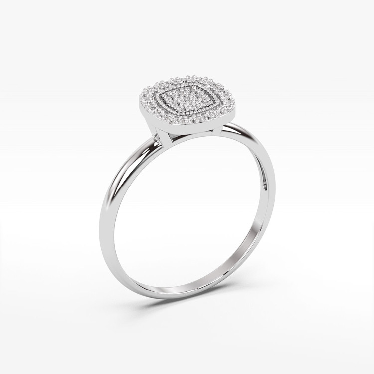 Pierścionek z białego złota z diamentami - próba 585 0,13CT PV-295B