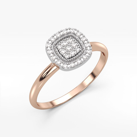 Pierścionek z różowego złota z diamentami  - próba 585 0,13CT PV-295C