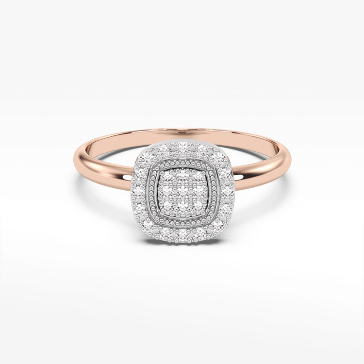 Pierścionek z różowego złota z diamentami  - próba 585 0,13CT PV-295C