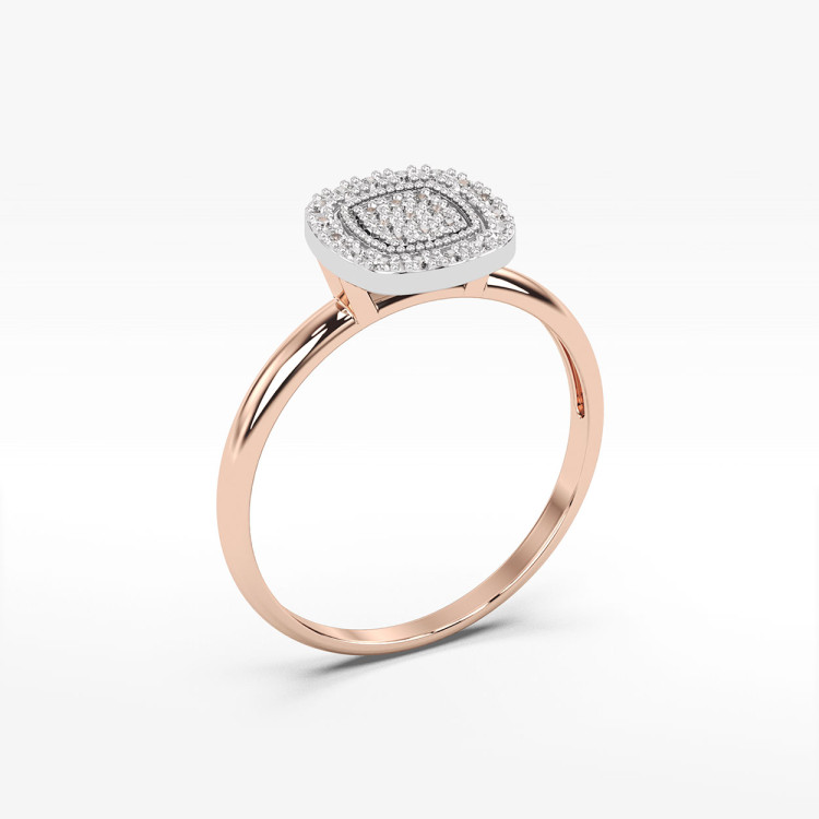 Pierścionek z różowego złota z diamentami  - próba 585 0,13CT PV-295C