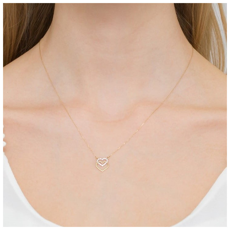 Naszyjnik z białego złota z diamentami - próba 585 0,265CT C-025B
