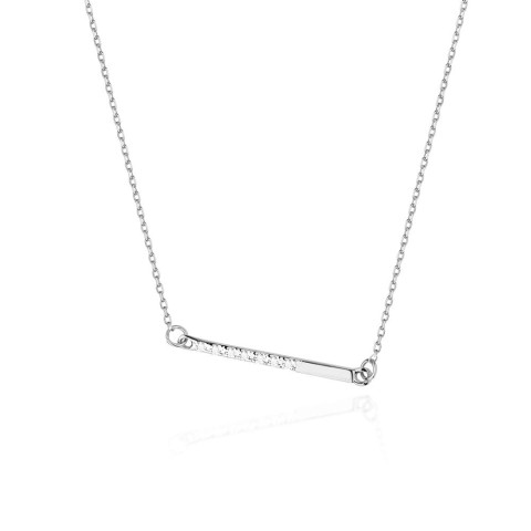 Naszyjnik z białego złota z diamentami  - próba 585 0,035CT C-029B