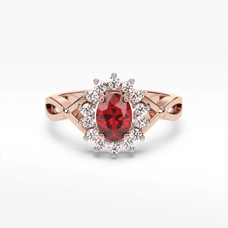 Pierścionek z różowego złota z rubinem - próba 585 1,28CT PV-070CR